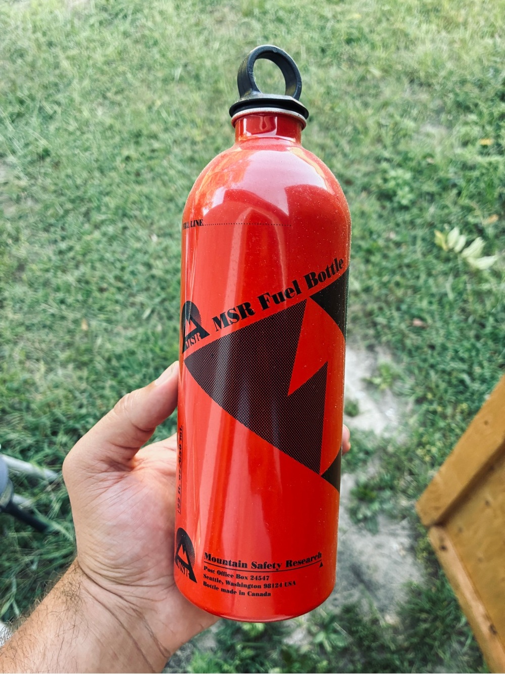 MSR Mountain Safety Research 22oz. Red Aluminum Camping Stove Fuel Bottle w/ Cap